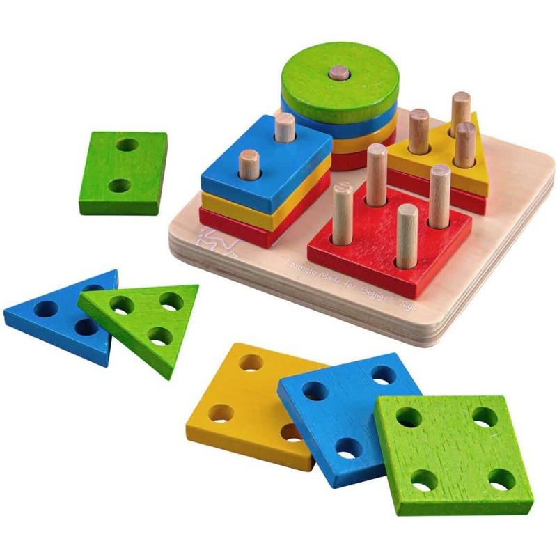 BIGJIGS BB094 WOODEN FIRST FOUR SHAPE SORTER