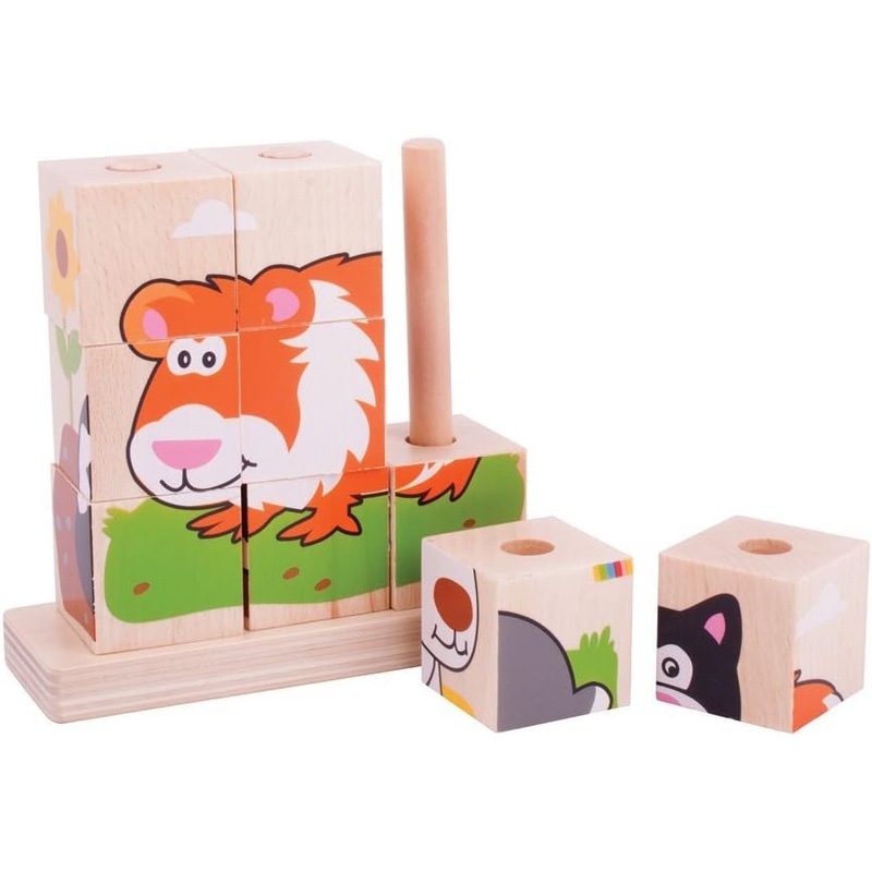 BIGJIGS BB104 WOODEN PETS STACKING PUZZLE
