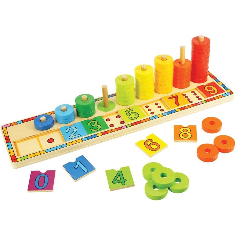 BIGJIGS BB531 WOODEN LEARN TO COUNT STACKING TOY