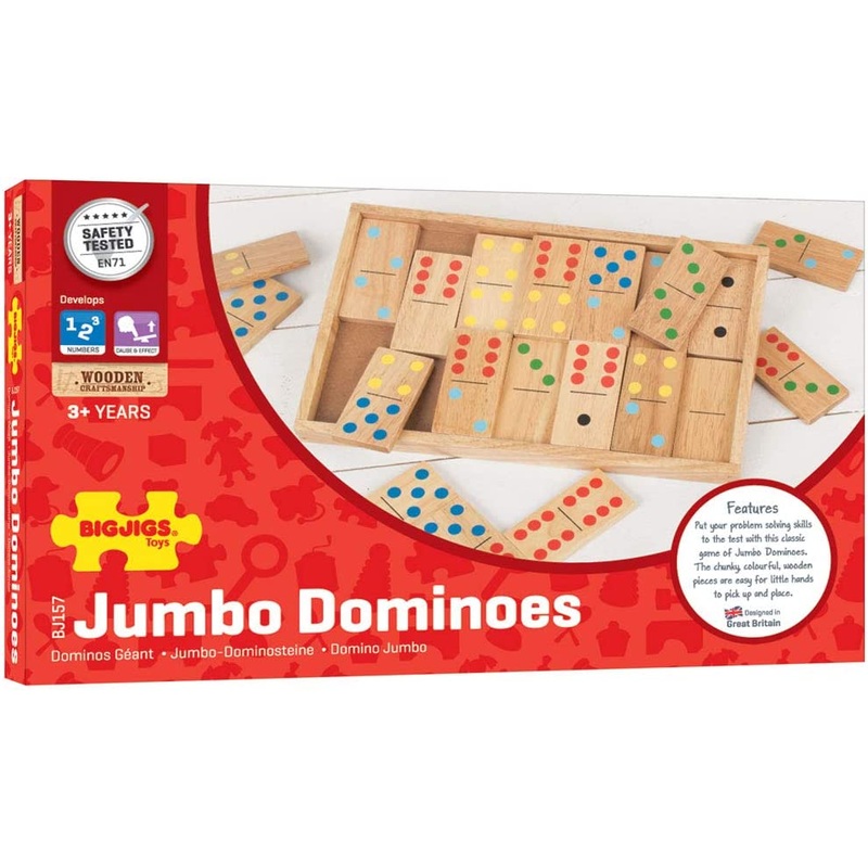 BIGJIGS BJ157 WOODEN JUMBO DOMINOES