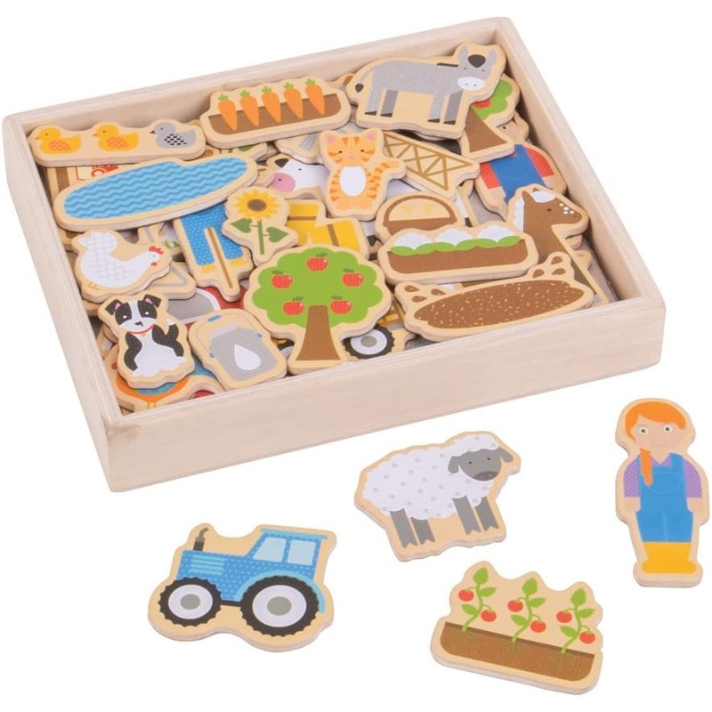 BIGJIGS BJ274 WOODEN MAGNETS FARM