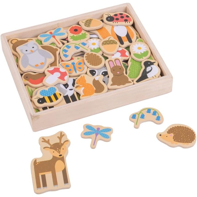 BIGJIGS BJ275 WOODEN MAGNETS WOODLAND