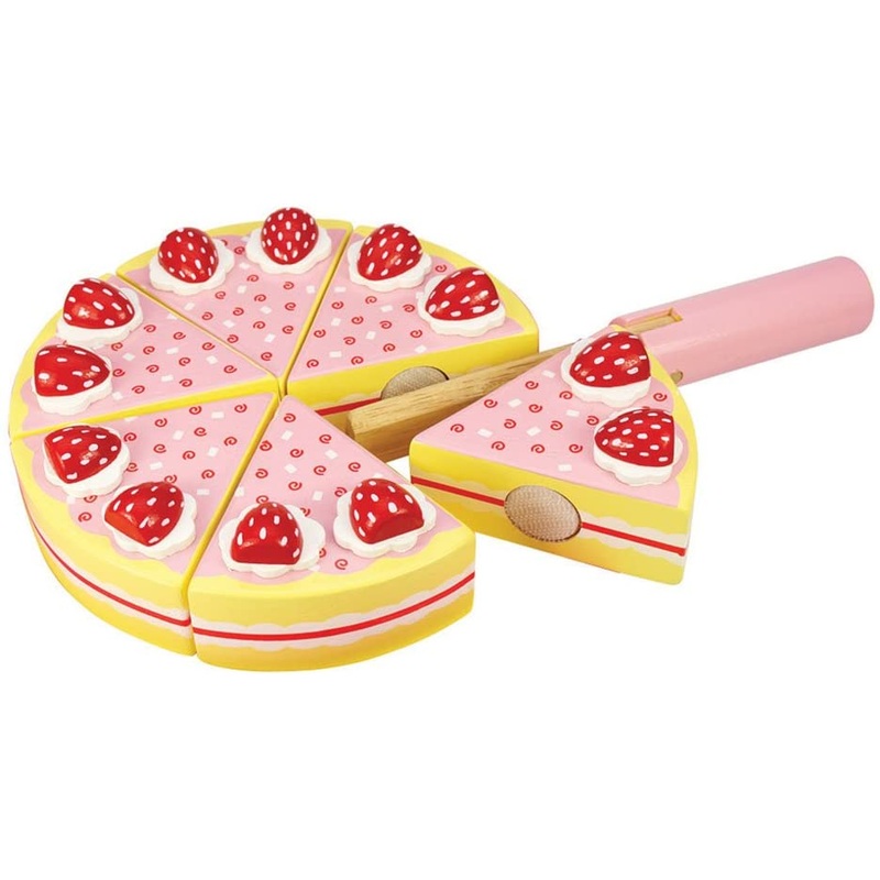 BIGJIGS BJ374 WOODEN STRAWBERRY PARTY CAKE