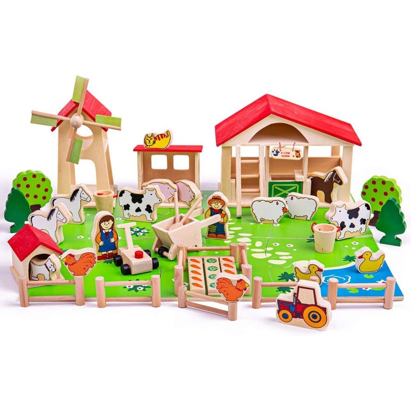 BIGJIGS BJ415 WOODEN PLAY FARM