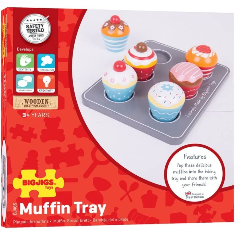 BIGJIGS BJ465 WOODEN MUFFIN TRAY