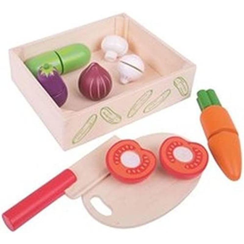 BIGJIGS BJ473 WOODEN CUTTING FOOD VEG CRATE