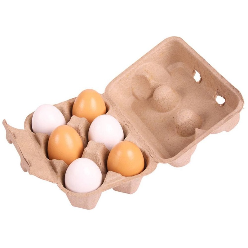 BIGJIGS BJ476 WOODEN FOOD BOX OF EGGS