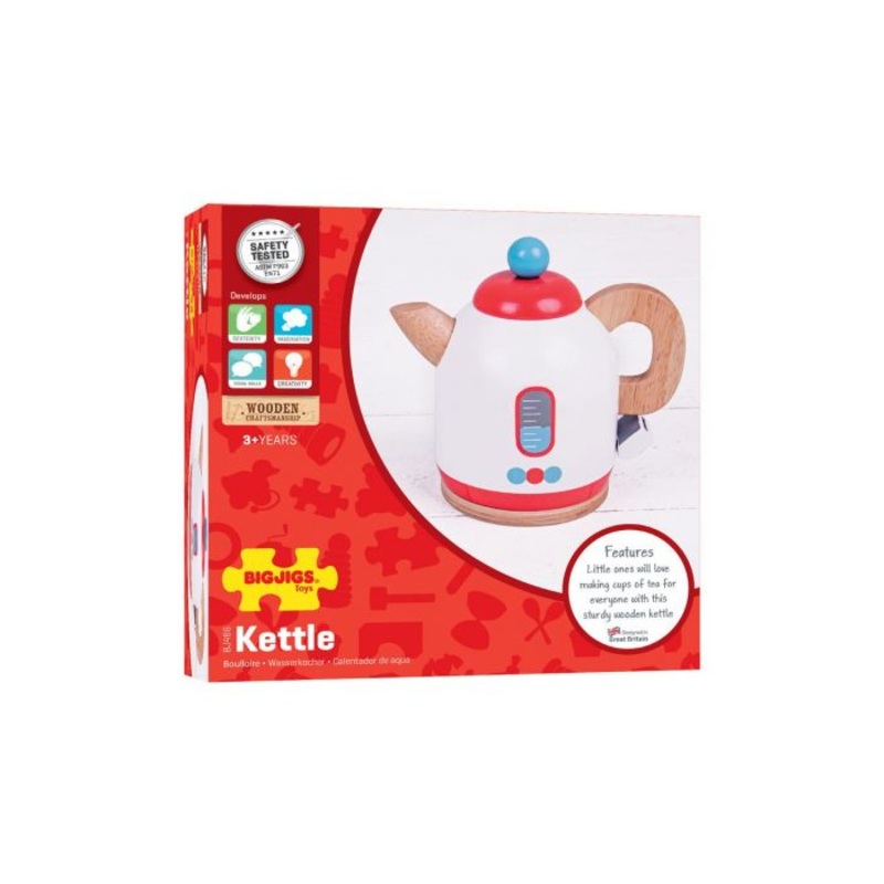 BIGJIGS BJ486 WOODEN PLAY FOOD KETTLE
