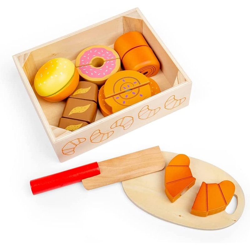BIGJIGS BJ487 WOODEN CUTTING FOOD BREAD AND PASTRIES CRATE