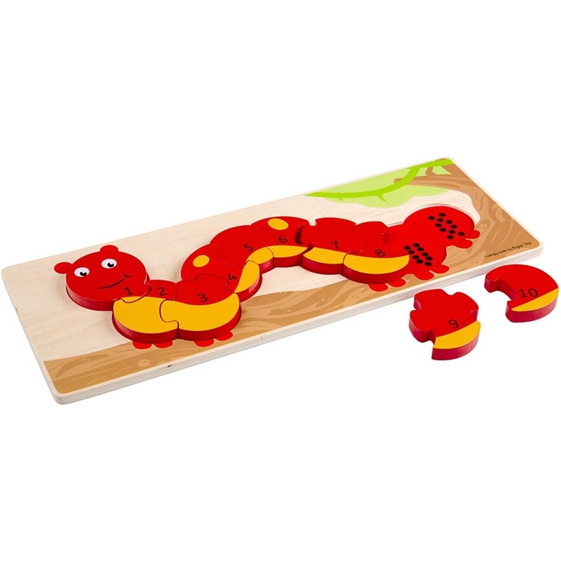 BIGJIGS BJ745 WOODEN CATERPILLAR NUMBER PUZZLE