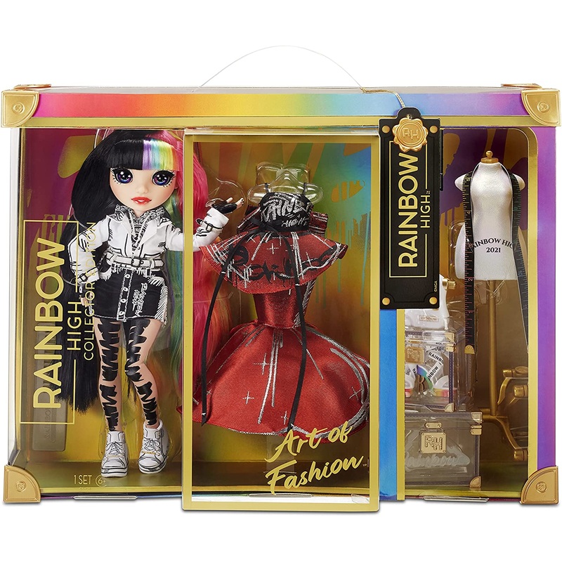 ** SALE ** MGA 576761EUC RAINBOW HIGH COLLECTOR FASHION DOLL JETT DAWSON (ACETATE BROKEN ON DISPLAY BOW CONTENTS UNNAFECTED)