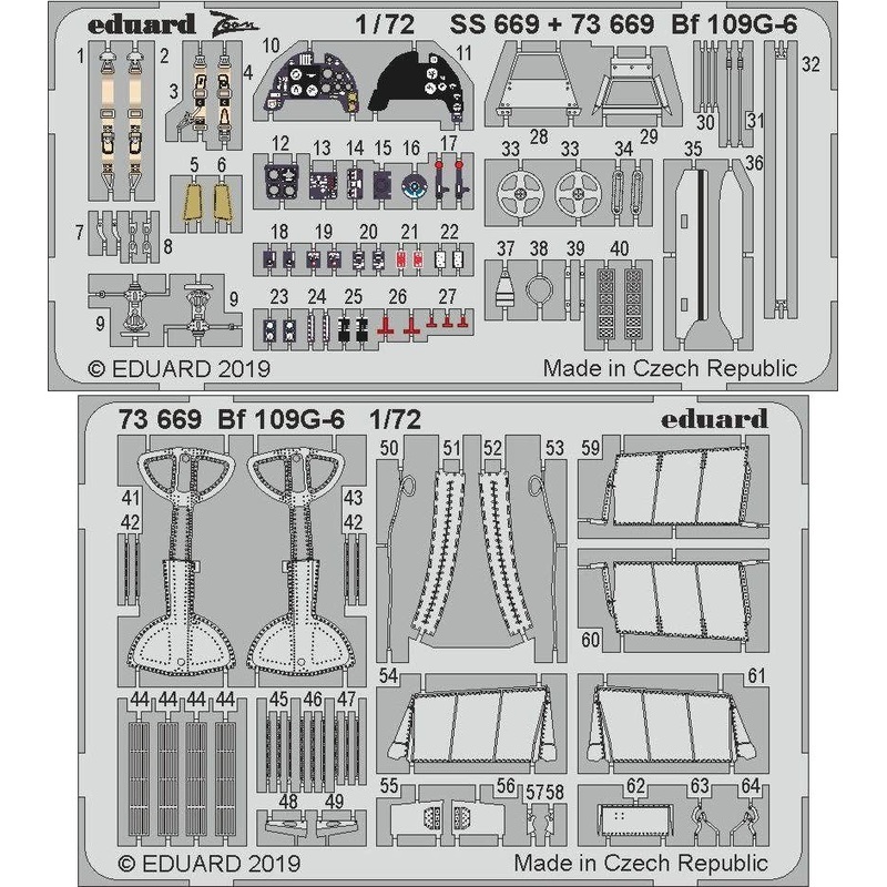 1/72 Bf 109G-6 Photo-Etched Parts (for Tamiya)