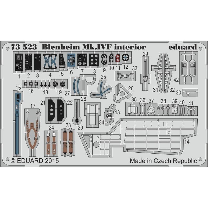 1/72 Blenheim Mk.IVF Interior S.A. Photo-Etched Parts Set