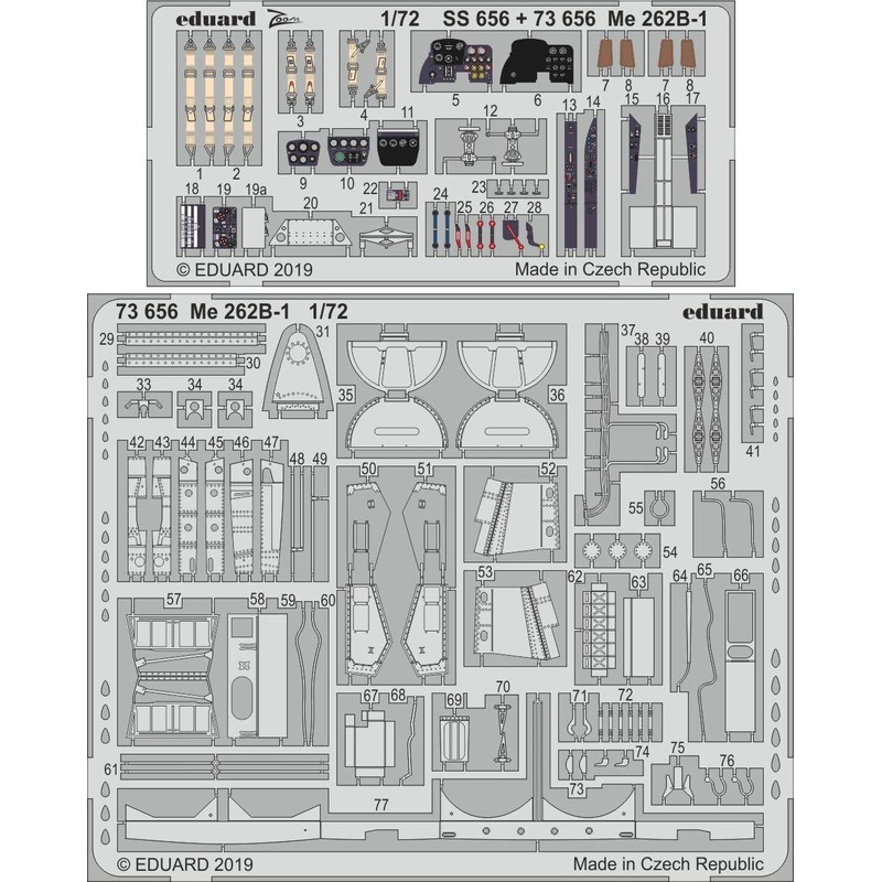1/72 Me 262B-1 Photo-Etched Parts (for Airfix)