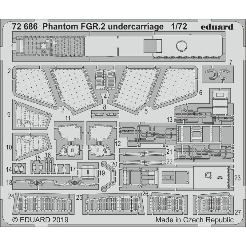 1/72 Phantom FGR.2 Undercarriage Photo-Etched Parts (for Airfix)