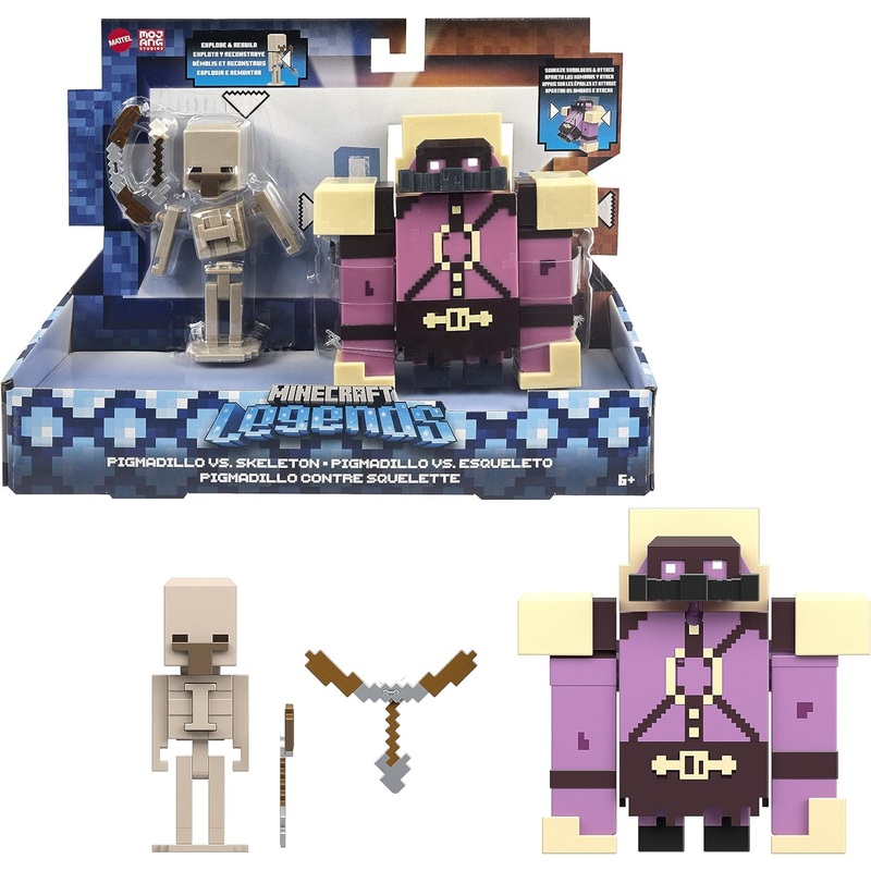 ** 40% OFF ** MINECRAFT GYT00 LEGENDS PIGMADILLO VS SKELETON ACTION FIGURES