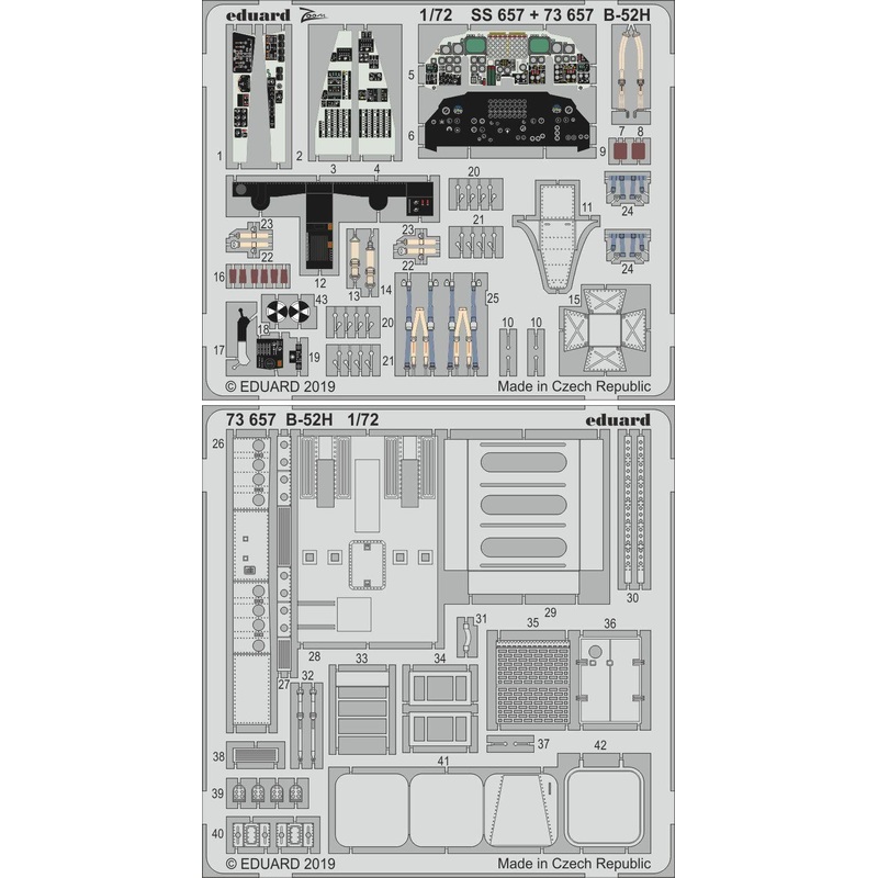 1/72 B-52H Interior Photo-Etched Parts (for Model Collect)