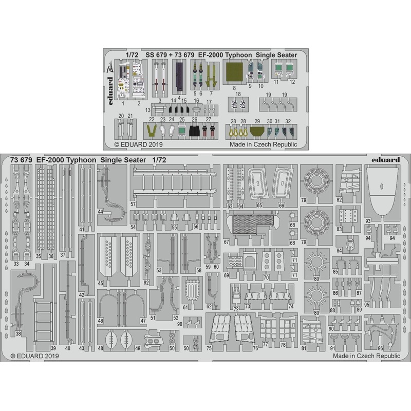 1/72 EF-2000 Typhoon Single Seater Photo-Etched Parts (for Revell)