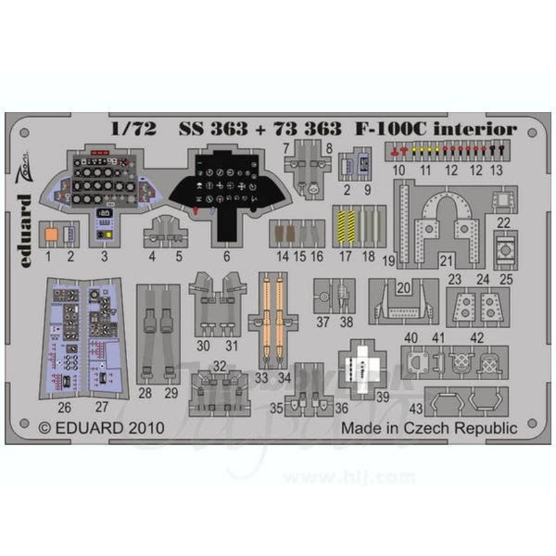 1/72 F-100C Super Saber Dashboard/Seatbelt