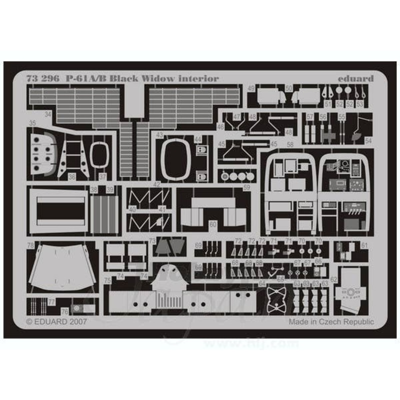 1/72 P-61A/B Interior Photo-Etched Parts S.A. (for Dragon)