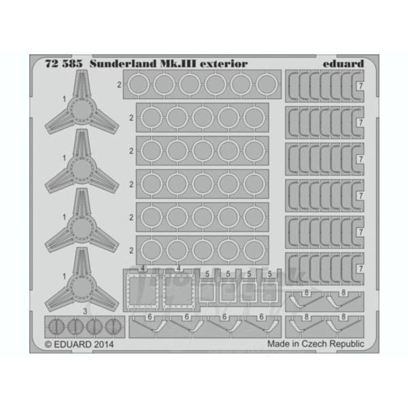 1/72 Sunderland Mk.III Exterior Parts Set (for Italeri)