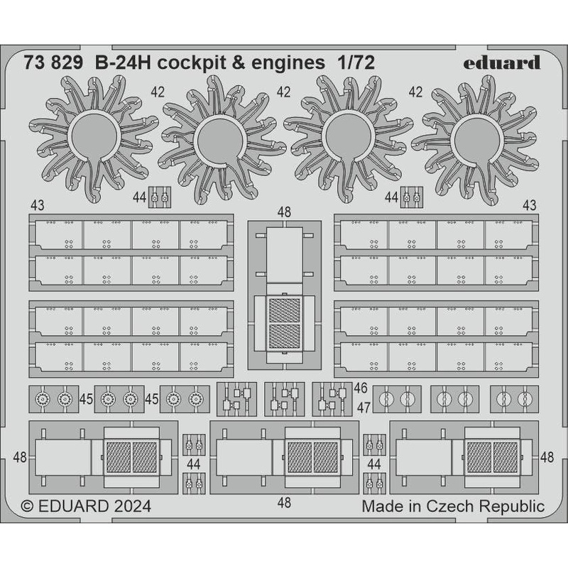 1/72 B-24H cockpit & engines