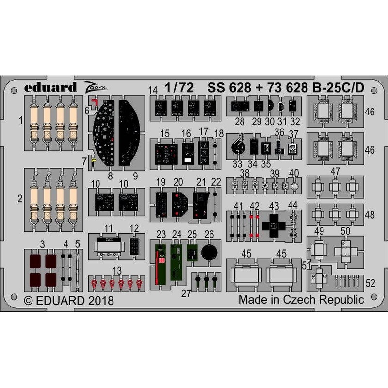 1/72 B-25C/D Zoom Photo-Etched Parts (for Airfix)