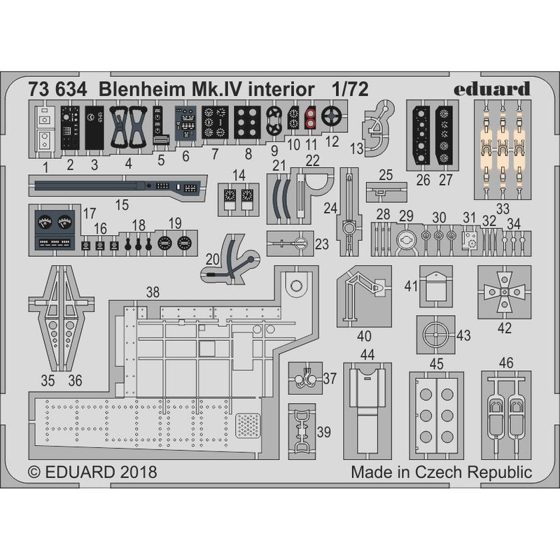 1/72 Blenheim Mk.IV Interior Photo-Etched Parts (for Airfix)