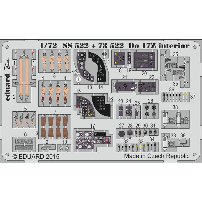 1/72 Do 17Z interior S.A. Photo-Etched Parts Set