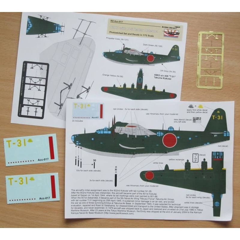 1/72 Kawanishi H8K (T-13) H-6 Radar Antenna Etching Parts
