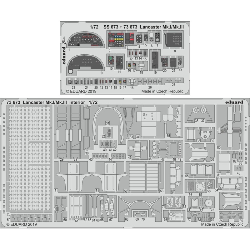 1/72 Lancaster Mk.I/Mk.III Interior Photo-Etched Parts (for Revell)