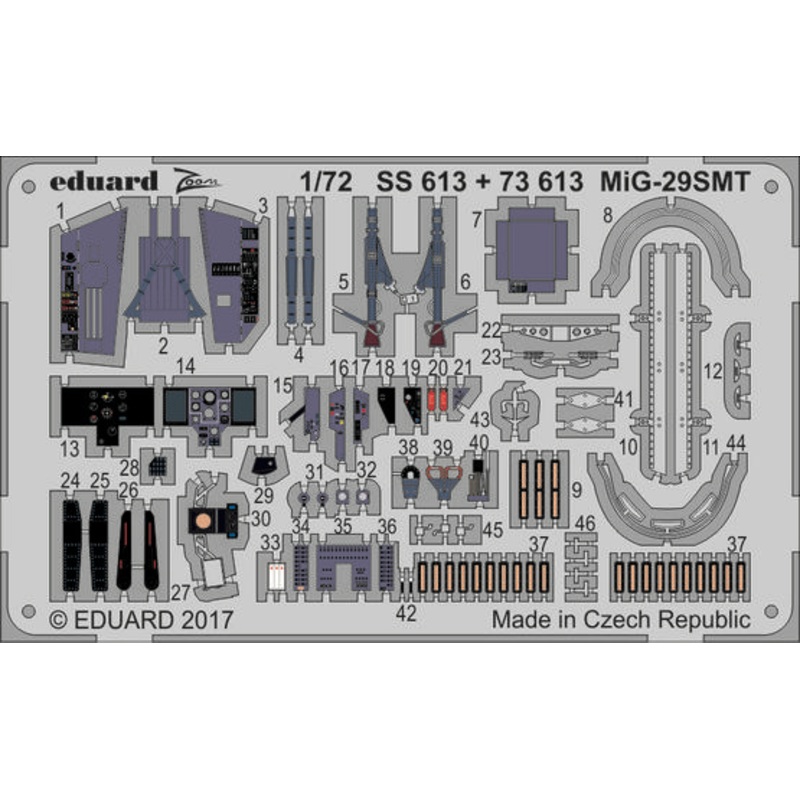 1/72 MiG-29SMT Photo Etched Parts (for Zvezda)
