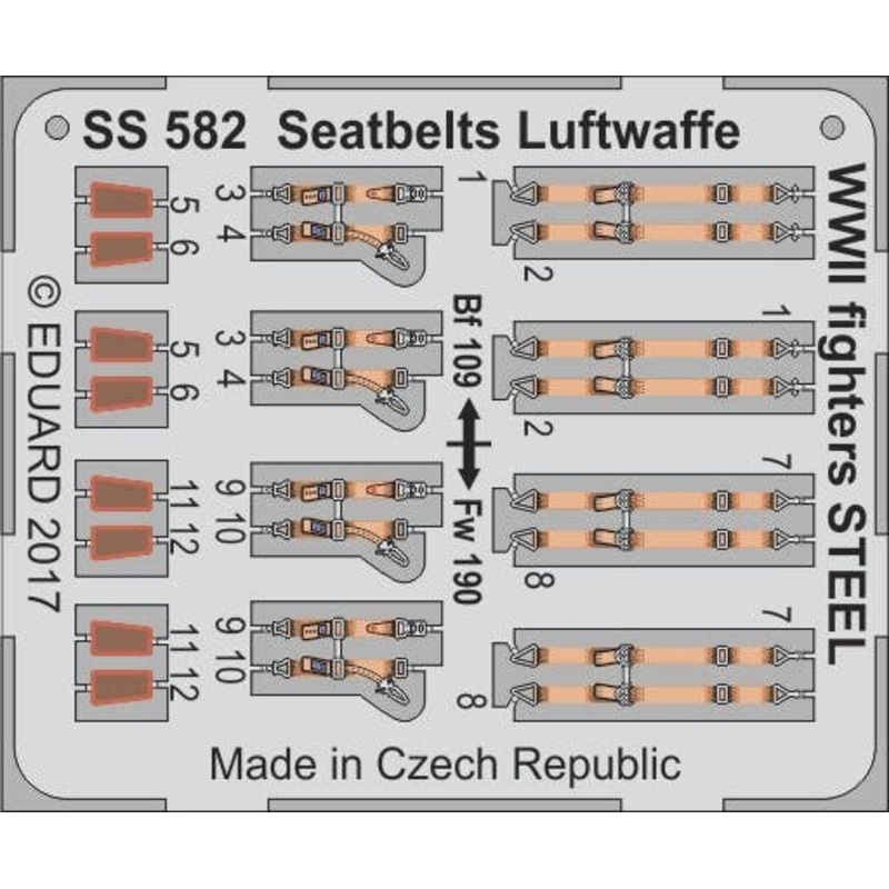 1/72 Seatbelts Luftwaffe WWII Fighters Steel