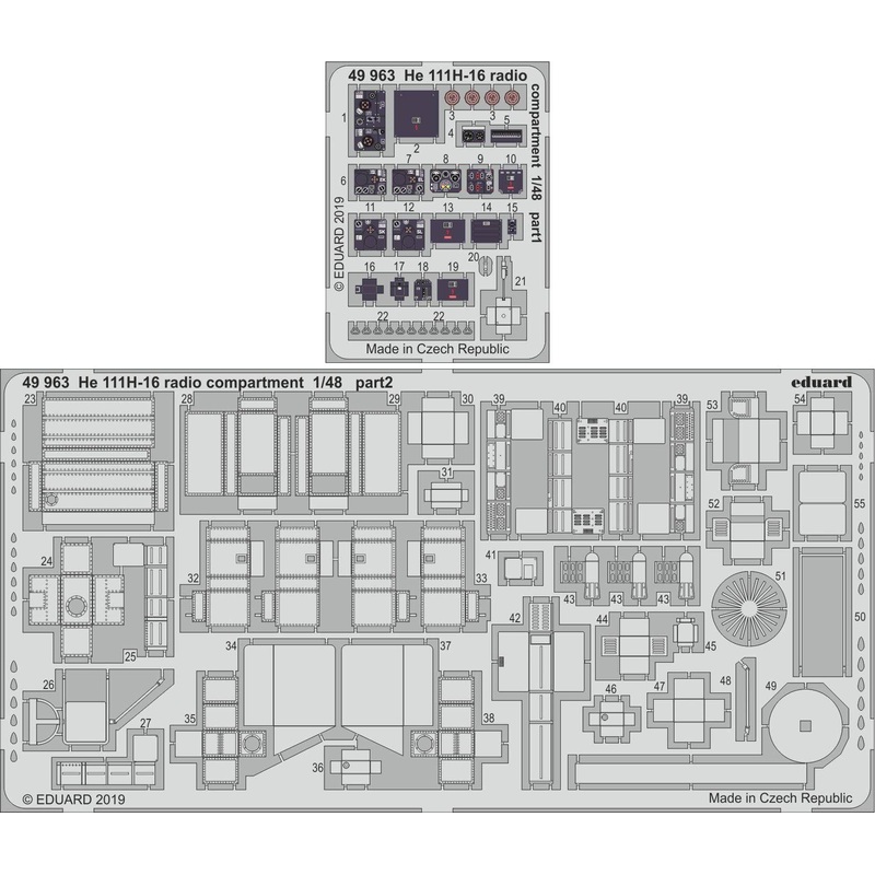 1/48 He 111H-16 Radio Compartment Photo-Etched Parts (for ICM)