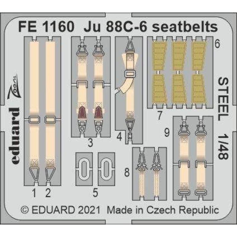 1/48 Ju 88C-6 Seatbelts Steel (for Icm)