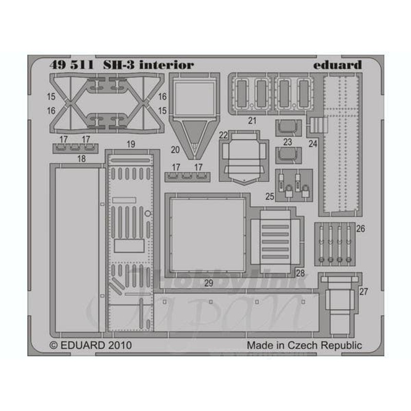 1/48 SH-3 Interior Self-Adhesive (for Hasegawa)