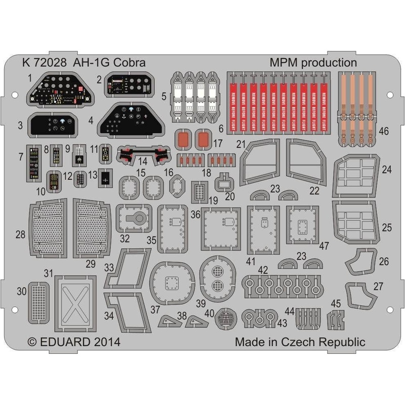 1/72 AH-1G Cobra Colour Photo-Etched Parts