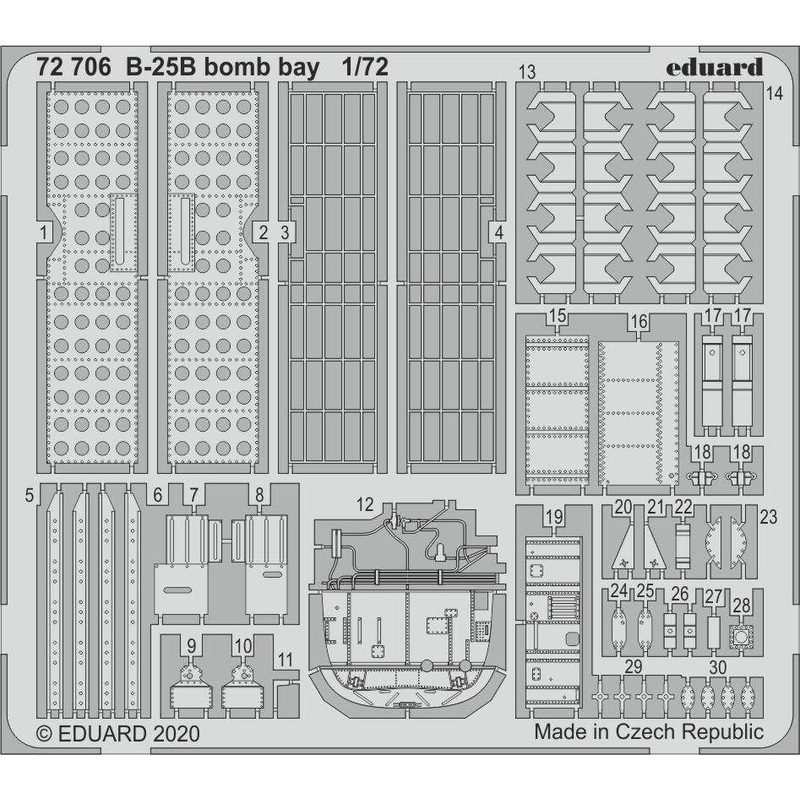 1/72 B-25B Bomb Bay Photo-Etched Parts (for Airfix)