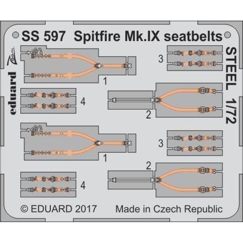 1/72 Spitfire Mk.IX Seatbelts STEEL