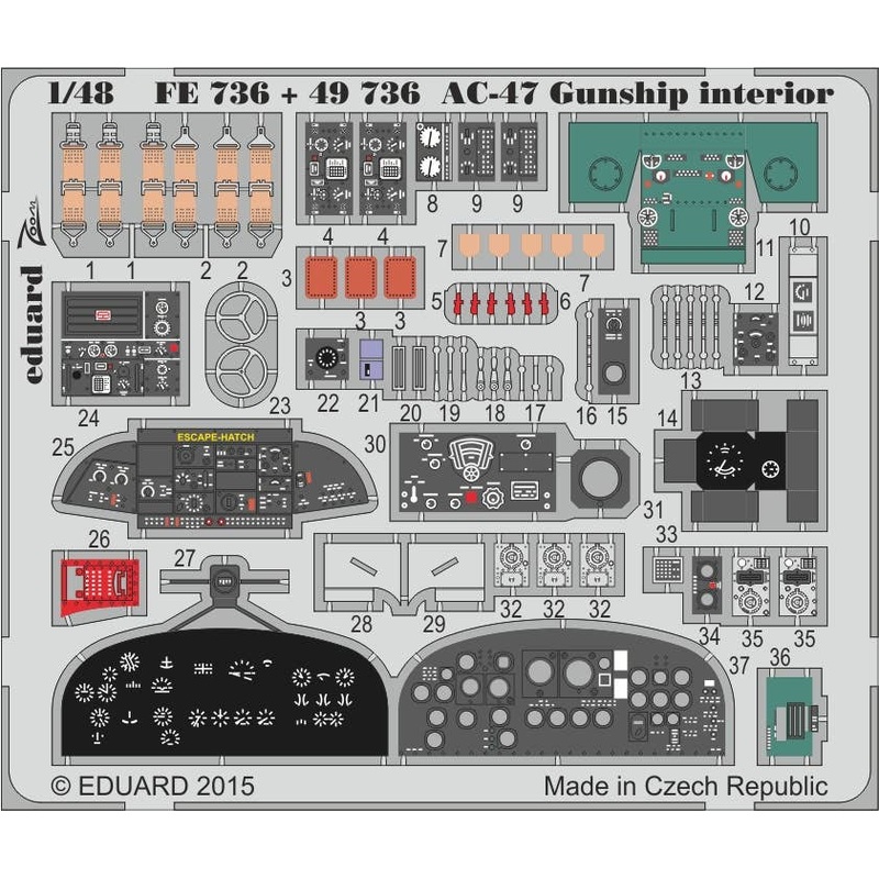 1/48 AC-47 Gunship Interior S.A. (for Smer)