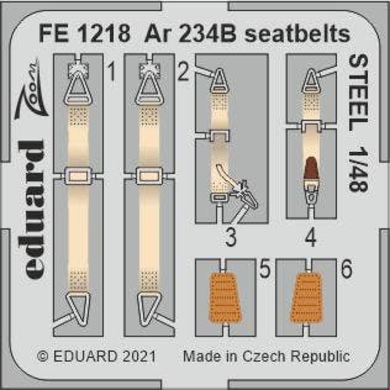 1/48 Ar 234B seatbelts STEEL for Hasegawa / Hobby2000