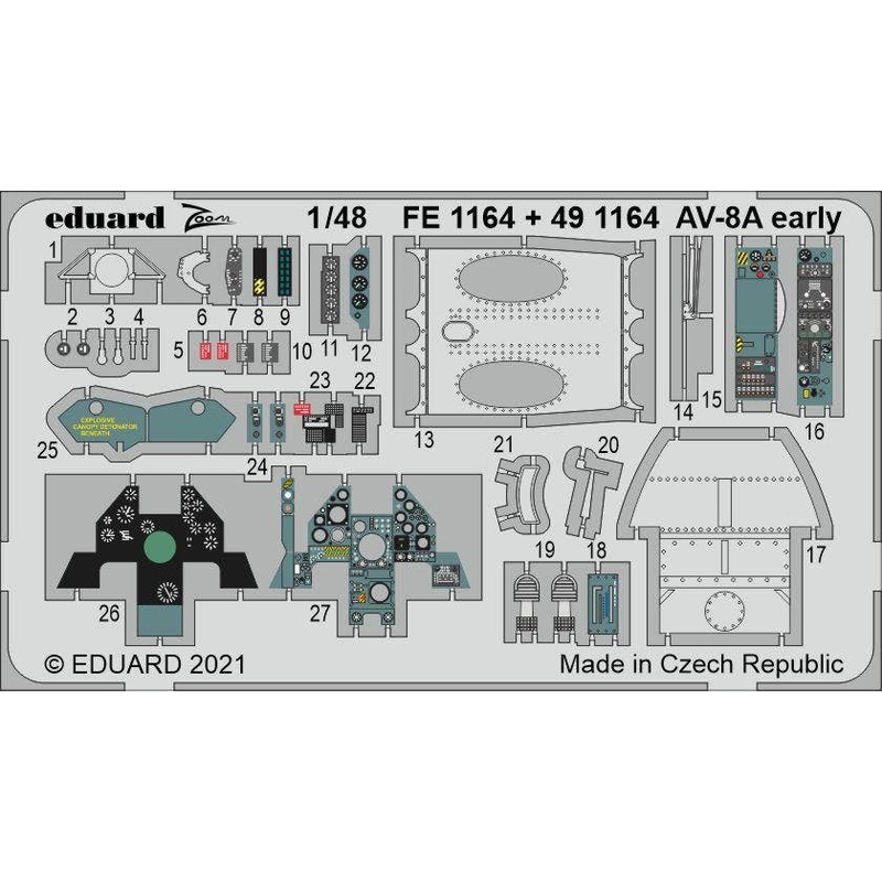 1/48 AV-8A Early Zoom Photo-Etched Parts (for Kinetic)
