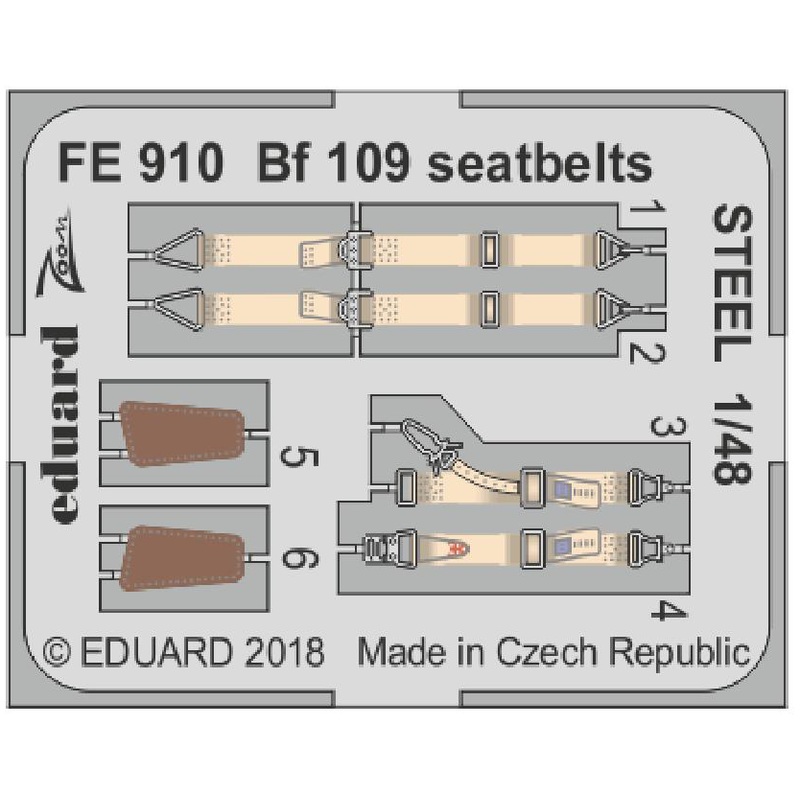 1/48 Bf 109G Seatbelts Steel (for Eduard)