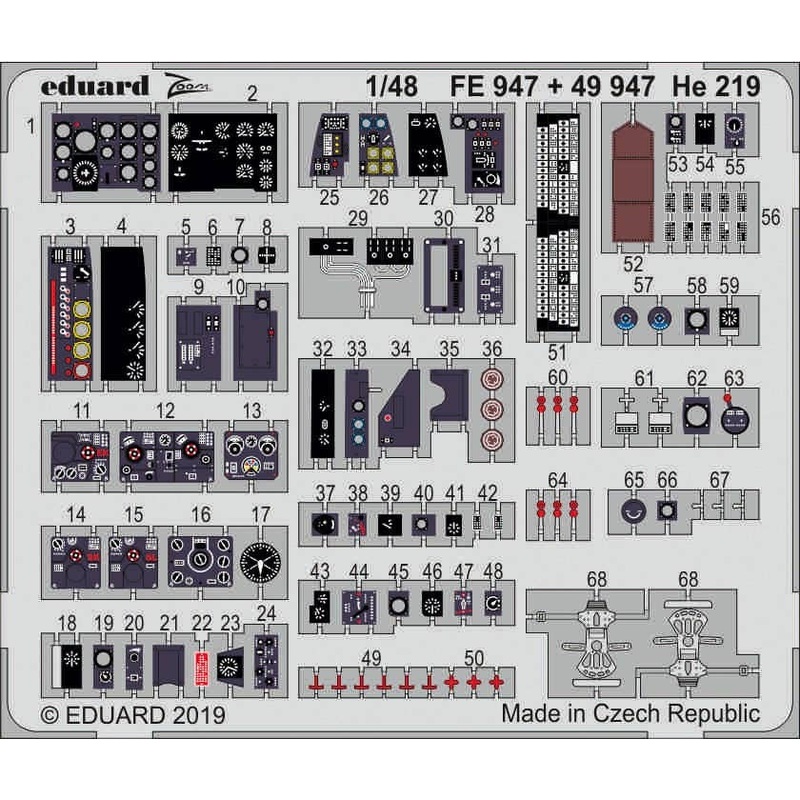 1/48 He 219 Zoom Photo-Etched Parts (for Tamiya)