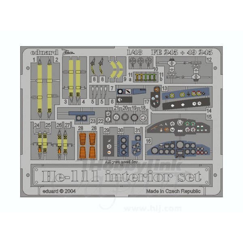 1/48 He111 Interior Photo-Etched Parts (for Revell/Monogram)
