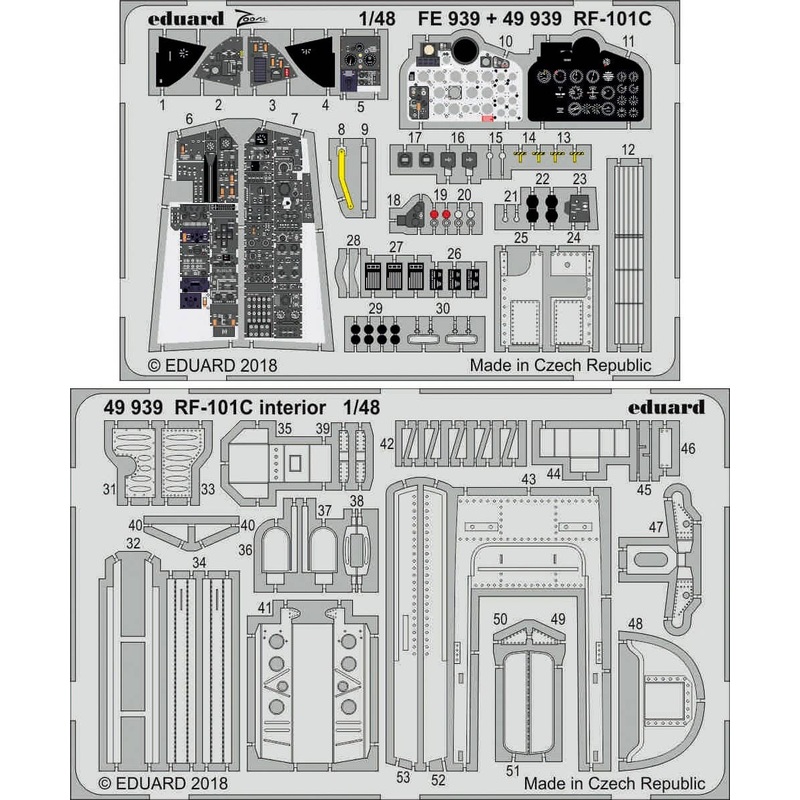 1/48 RF-101C Interior Photo-Etched Parts (for Kitty Hawk)