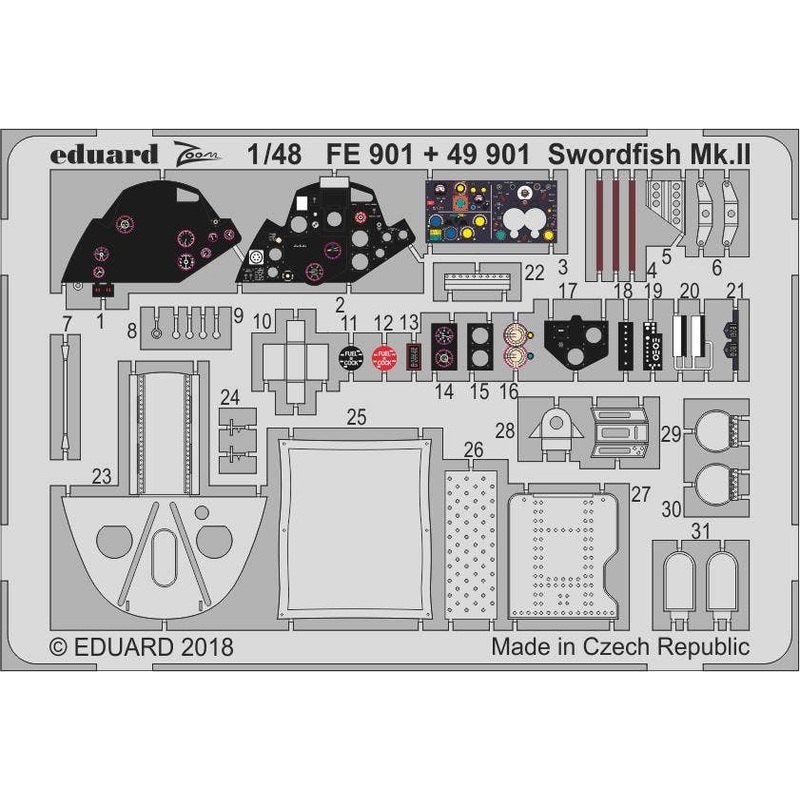 1/48 Swordfish Mk.II Zoom Photo-Etched Parts (for Tamiya)