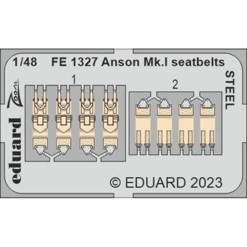 1/48 Anson Mk.I seatbelts STEEL for Airfix