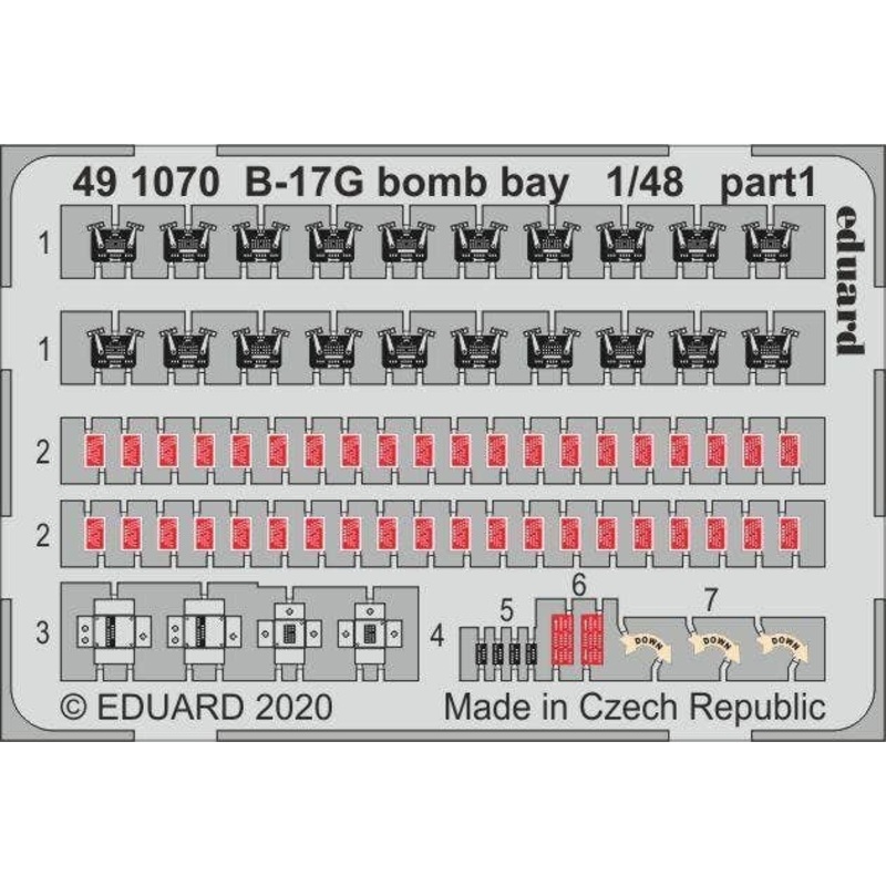 1/48 B-17G Bomb Bay Photo-Etched Parts (for HK Models)