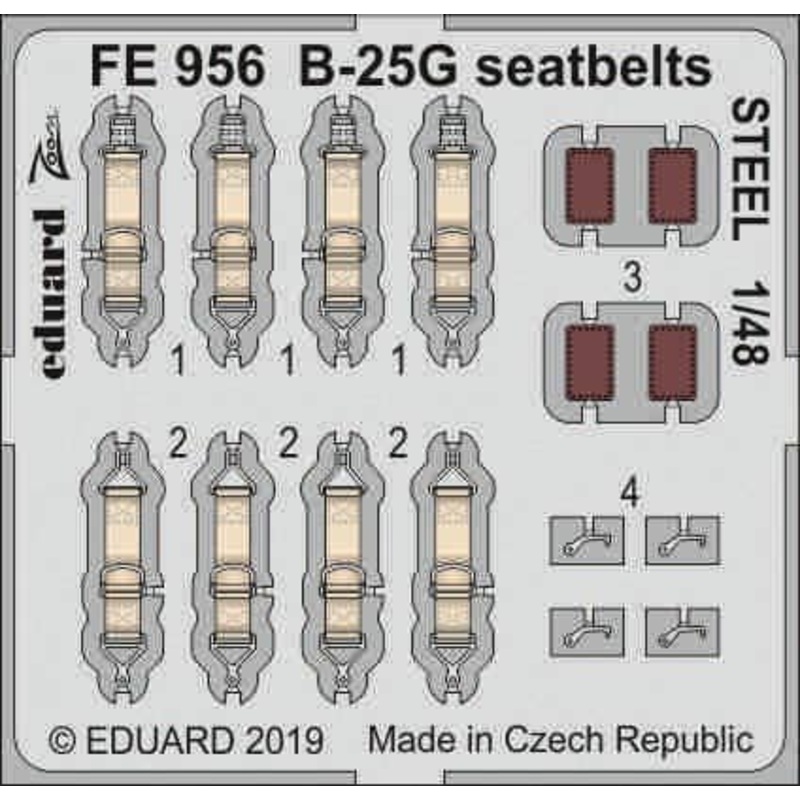 1/48 B-25G Seatbelts Steel (for Italeri)